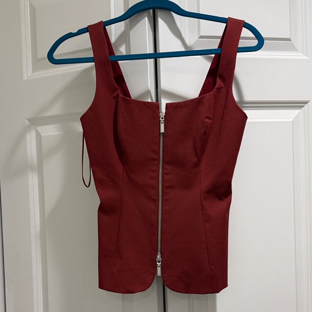 Reformation Laine Front Zip Top